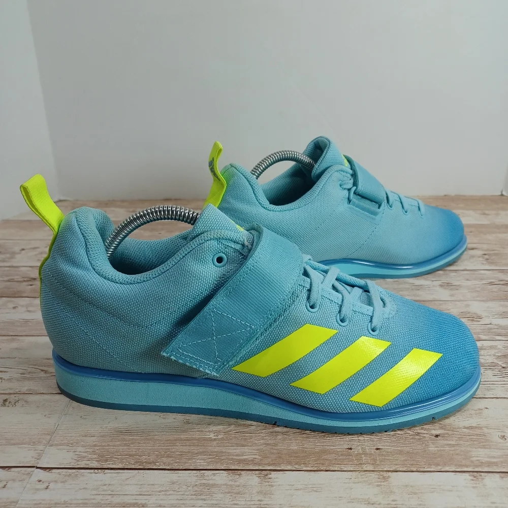 Adidas PowerLift 4 Cross Trainer Hazy Sky Blue Solar Yellow Gym Shoes Women's 10